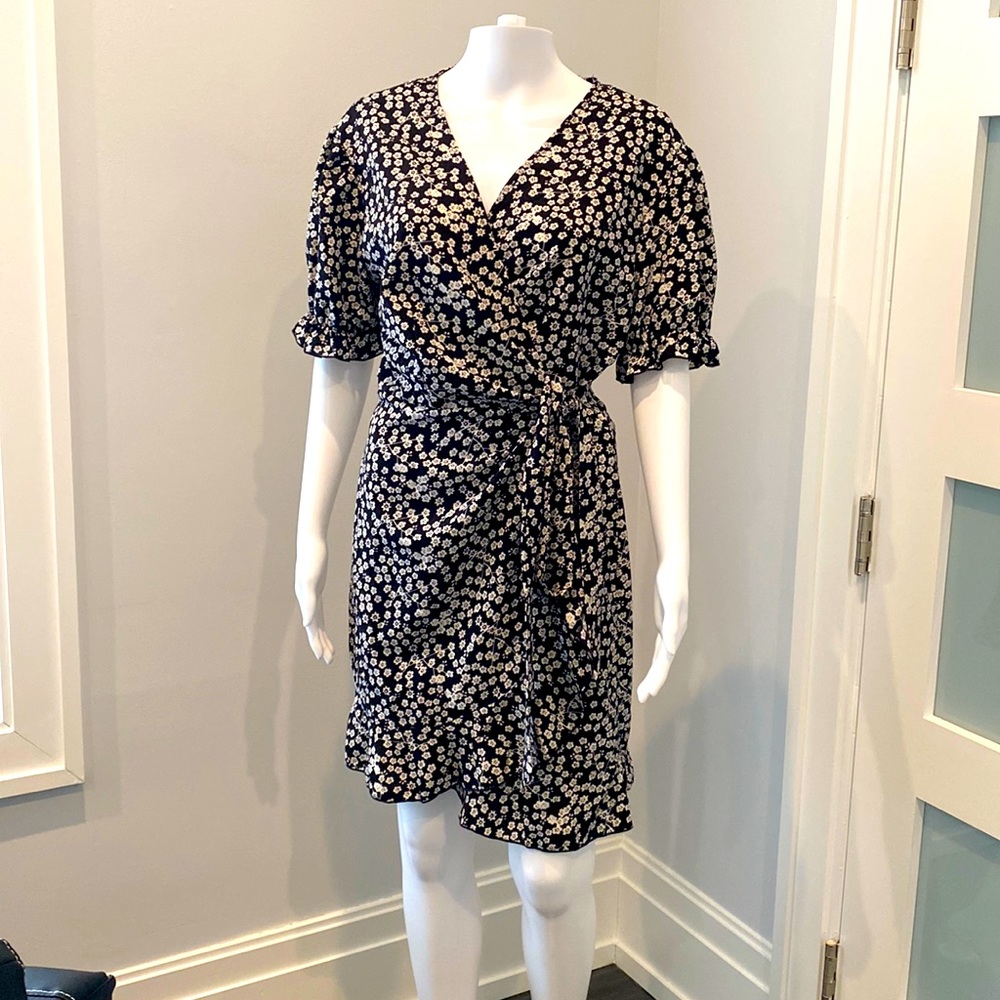 Relipop women’s deep v neck wrap dress large